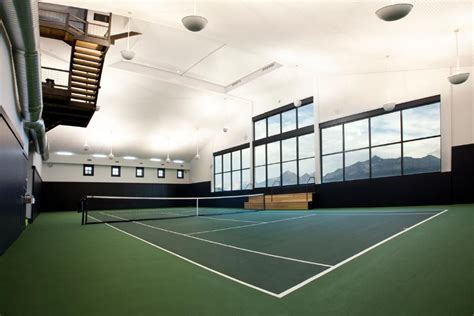13 international singles & 1 doubles squash courts. Indoor shot of Tennis court - Private Tennis Facility in ...