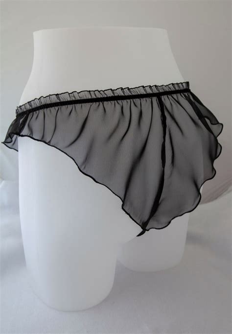 French Knickers See Through SHEER CHIFFON Organza Edge Sexy Lingerie