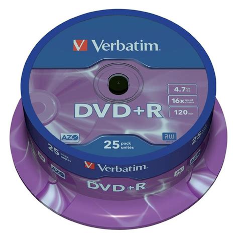 43500 Verbatim Dvd R 4 7 Gb 16x 25 Pack Rs