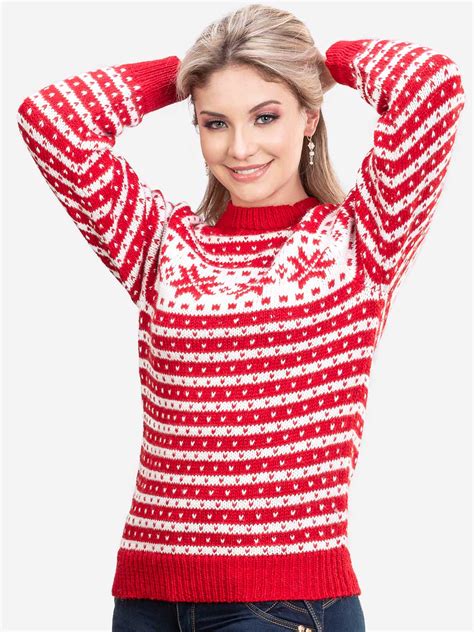 Inti Alpaca Womens Christmas Cute Sweater Red Handmade Alpaca Jumper