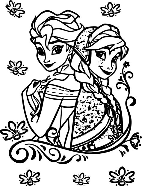 Elsa And Anna Coloring Pages To Print At Free