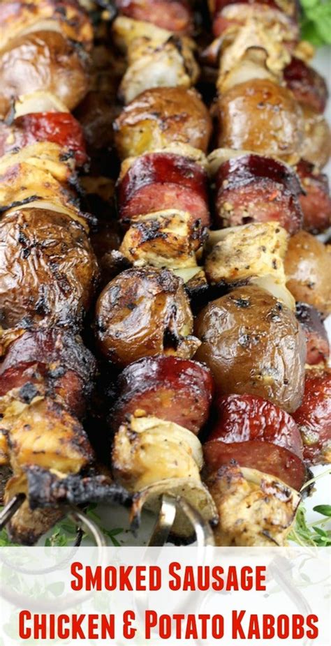 Culinary essentials for meetings & events applewood smoked bacon, aidells chicken apple sausage seasonal vegetable frittata cinnamon brioche. Smoked Sausage, Chicken and Potato Kabobs are the perfect dinner on the grill. Easy enough for b ...