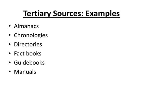 Ppt Primary Secondary And Tertiary Sources Powerpoint Presentation