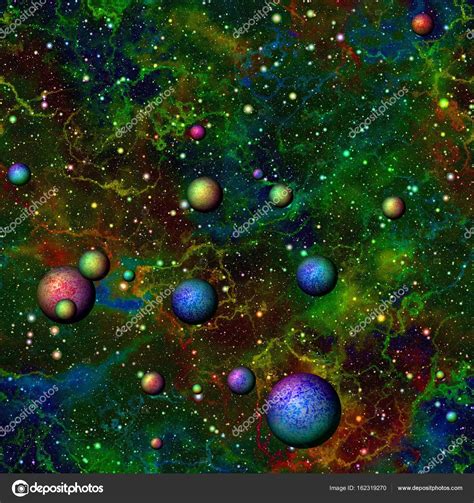 Abstract Colorful Universe Rainbow Colored Night Starry Sky With