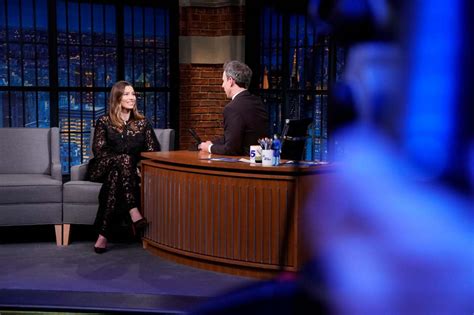 Jessica Biel On Late Night With Seth Meyers Gotceleb