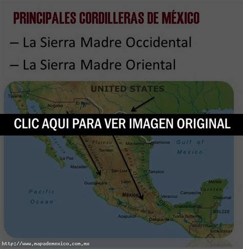Mapa De Cordilleras De México Mapa De México
