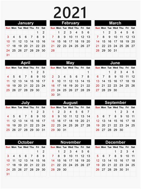Pocket Calendar 2021 Printable Calendar Template Printable Monthly