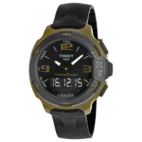 tissot t race touch aluminium black dial black silicone strap men s sports quartz watch