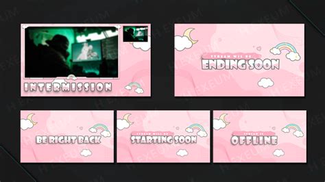 Mallow Cute Pink Twitch Overlay Package Hexeum