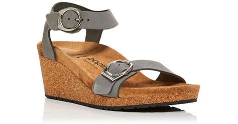 Birkenstock Leather Soley Wedge Heel Sandals In Grey Lyst Australia