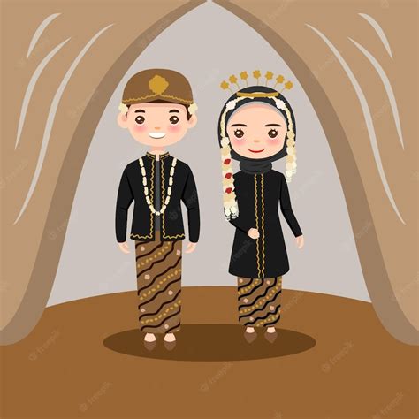 Premium Vector Java Couple With Traditional Wedding Dress Java Culture