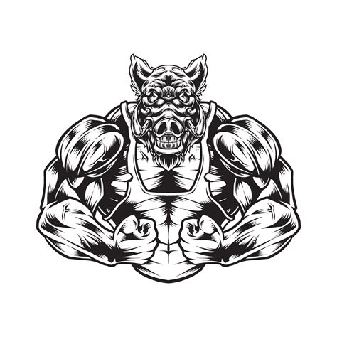 Gym And Fitness Animals With Bodybuilder Poses 25272323 Vector Art At