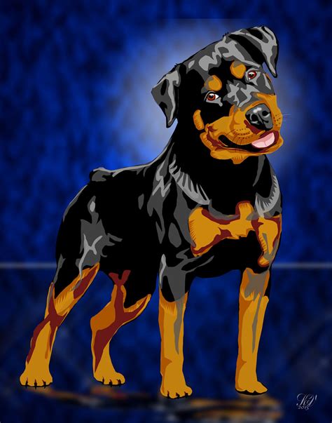 Rottweiler Dog Custom Dog Art Print Unique Dog Art Dog Etsy