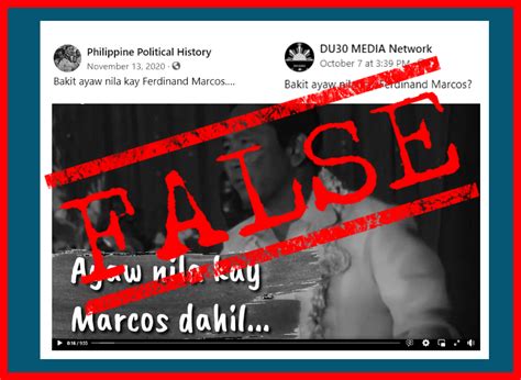 Vera Files Fact Check Video With False Pro Marcos Claims Revived Vera Files
