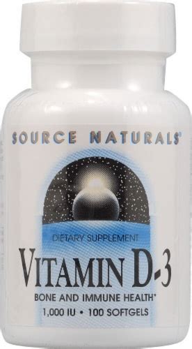 Source Naturals Vitamin D 3 Softgels 1000iu 100 Ct Kroger