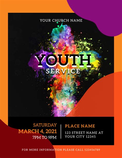 Copia De Church Flyer Youth Service Postermywall