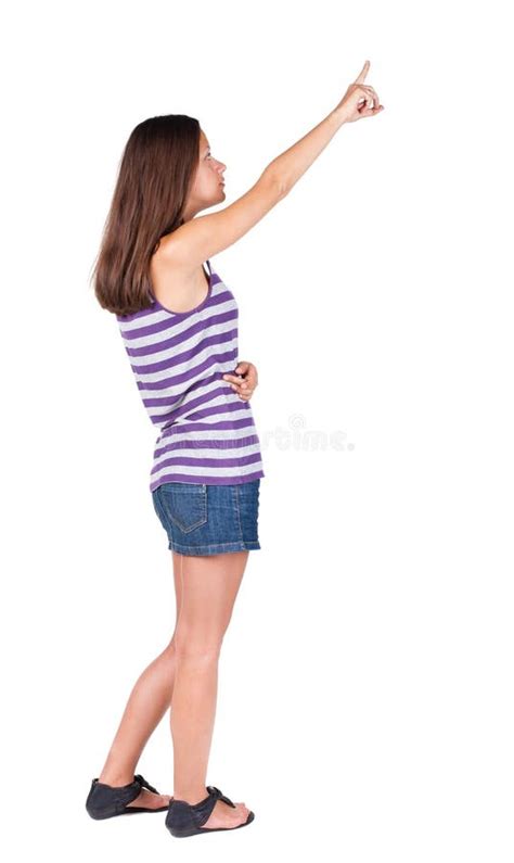 Back View Of Pointing Woman Stock Image Image Of Finger Gesturing