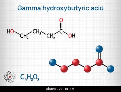 Ácido gamma hidroxibutírico GHB molécula C H O Es neurotransmisor éxtasis líquido droga