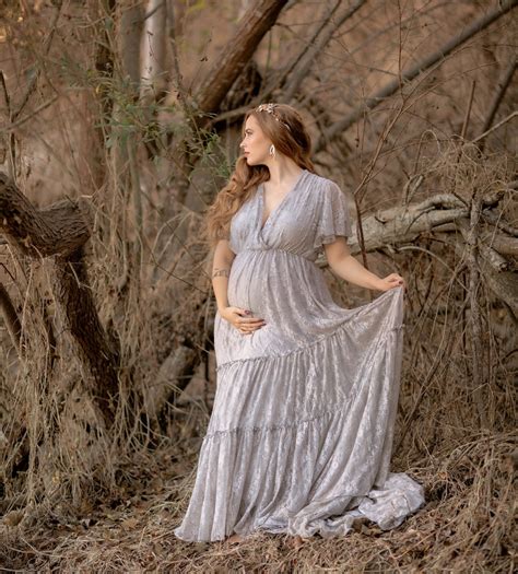 Boho Lace Maternity Dress For Photo Shoot Baby Shower And Etsy
