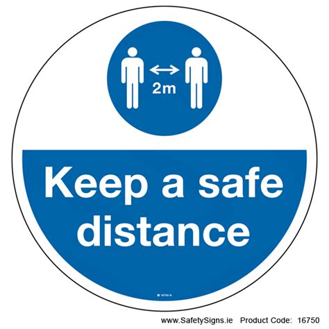 Keep A Safe Distance Floorsign Circular 16750
