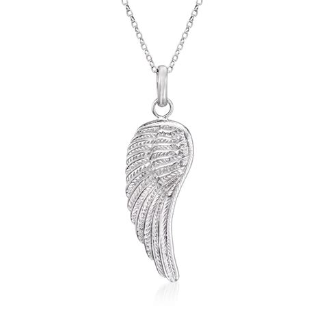 Sterling Silver Single Angel Wing Pendant Necklace 18 Ross Simons