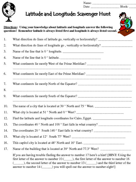 Point out to students that the locations of latitude and longitude on the worksheet map are the provide several world maps and globes for. Pin on teacher stuff :-)