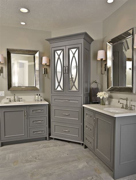 Beautiful Bathroom Gauntlet Gray Cabinets Master Bath Two Vanities