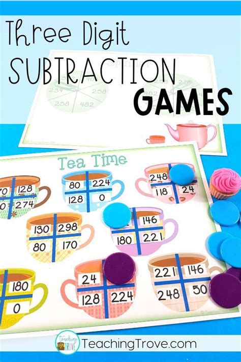 Three Digit Subtraction With Regrouping Subtraction Math Center