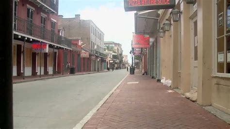 Sandbags Are All That Can Be Seen On Empty Bourbon Street