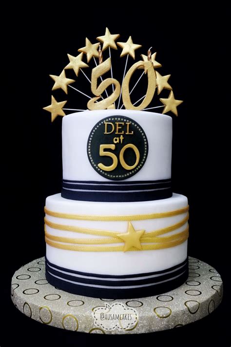 50th Birthday Cake Gold Black White Birthday Cakes For Men 50th Birthday Cake 50th Birthday