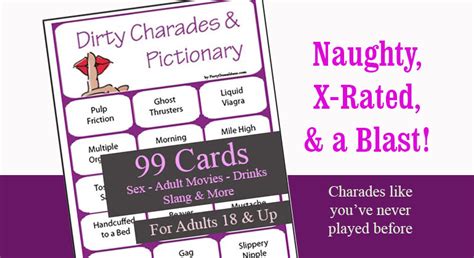 Dirty Charades And Pictionary 99 Printable Cards