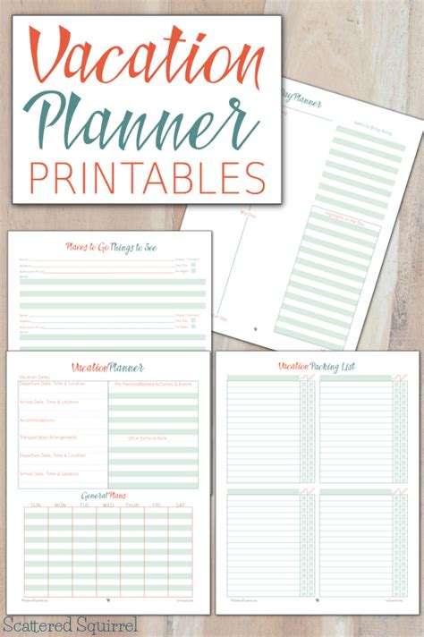 Vacation Planner Printables Vacation Planning Printables Vacation