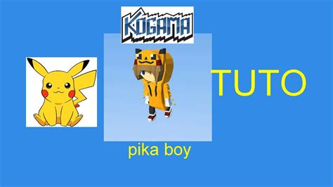 Tuto Kogama Cool Pikachu Boy Youtube