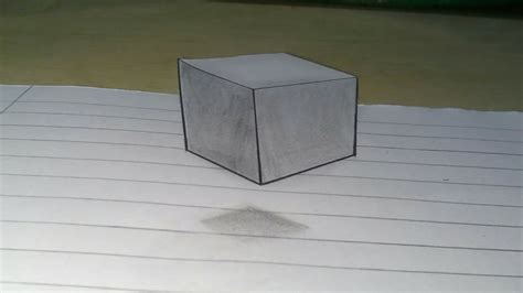 Any type will do, but if you're starting as beginner, graph paper is best. 3D Box Drawing | Floating Cube | 3D Trick Art on Paper ...