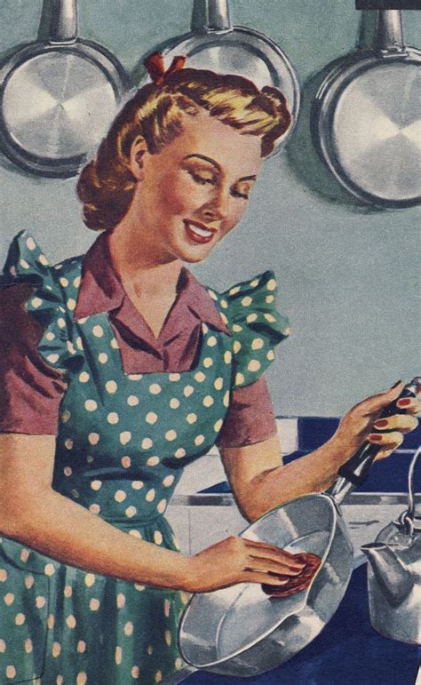 Clean And Shiney Vintage Housewife Vintage Illustration Retro Housewife