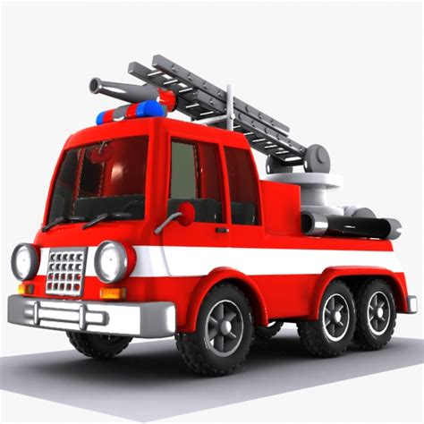 Cartoon Fire Truck 3d Model 10 Max Obj 3ds Fbx Free3d