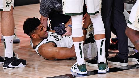 NBA Giannis Antetokounmpo Ankle Injury Sprain Milwaukee Bucks Beat