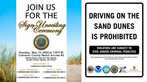 Invite And Press Release Sign Unveiling Ceremony Sand Dune Preservation