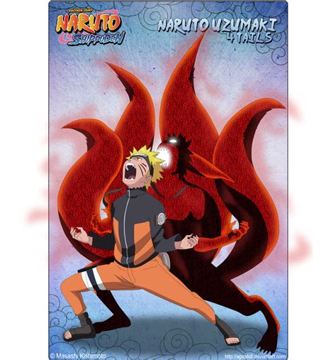 Naruto Uzumaki And Four Tails By Apostoll On Deviantart Naruto