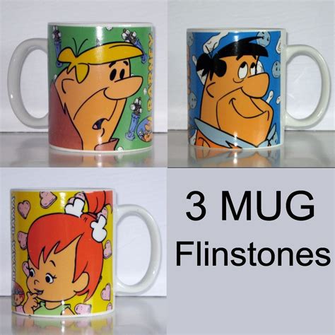 Fred Flinstones Pebbles Barney Mug Hanna Barbera 1993 Coffee Cup Bambam