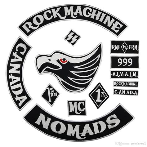 2020 Original Rock Machine Embroidery Motorcycle Club Patch Mc