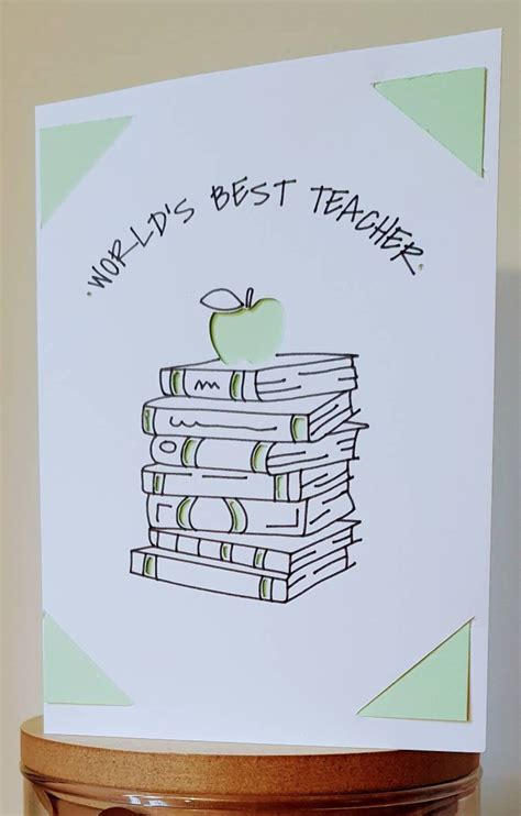 Worlds Best Teacher Card Goodbye Teacher Card Teacher Etsy