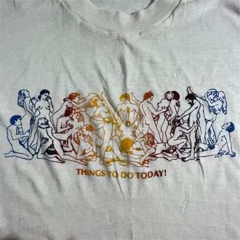 Vintage 1970s Orgy T Shirt Things To Do Today Group Sex Artwork Single Stitch Ebay