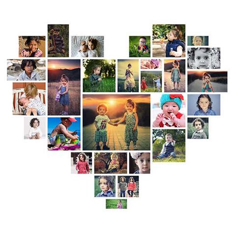 Portrait Heart Photo Collage Template Inselmane