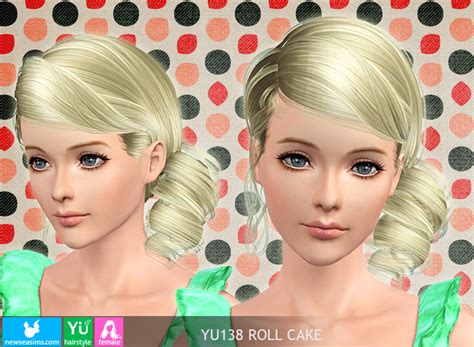 Side Tornado Tail Hairstyle Yu138 Roll Cake By Newsea Sims 3 Hairs