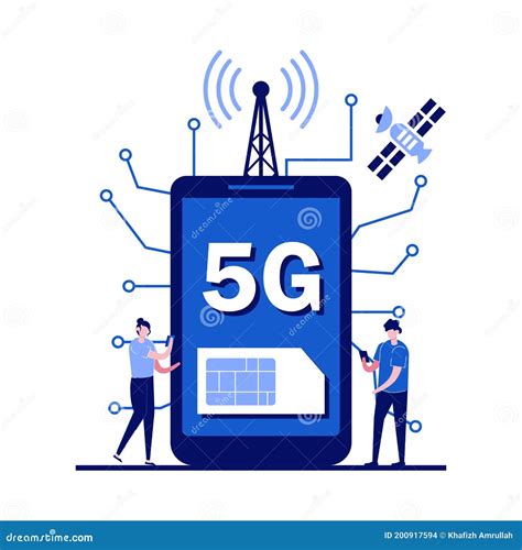 5g Network Wireless Technology Concept With Character People With