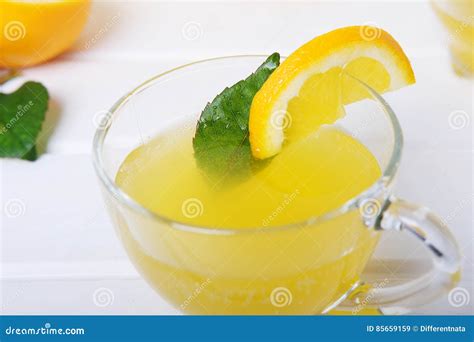 Lemon Punch With Fruit Sweet Alcohol Summer Drink Stock Image Image