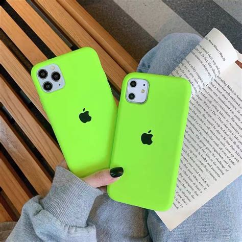 Apple Iphone Liquid Silicone Case Cover Neon Green Season Made