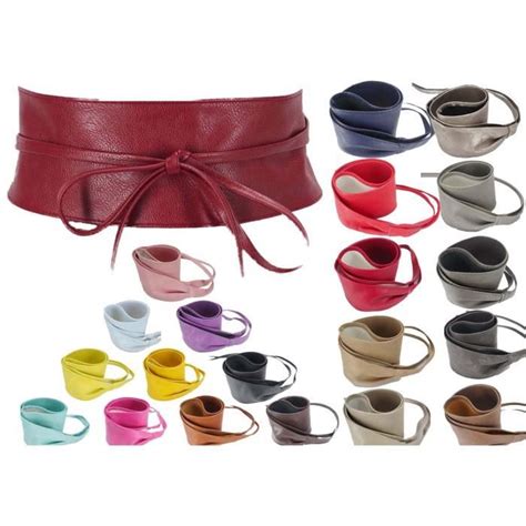 Ceinture Bandeau Large à Nouer Femme Taille Haute Simili Cuir Couleur Aux Choix Rouge Achat