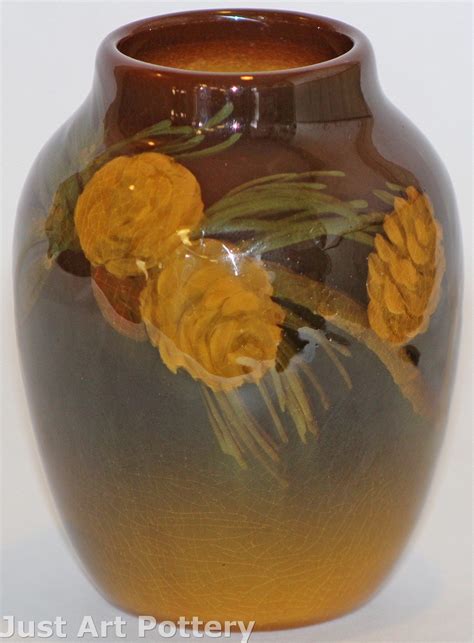 Rookwood Pottery 1902 Standard Glaze Vase With Pine Cones 654d Mitchell From Just Art Pottery